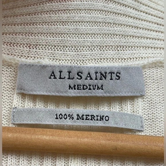 Allsaints Marea Tie Dye Cardigan Sweater Merino Wool Rainbow Pink Cream New M - Picture 8 of 16